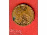 Africa de Sud 5 Cenți - pasăre - emisiune - issue 1990