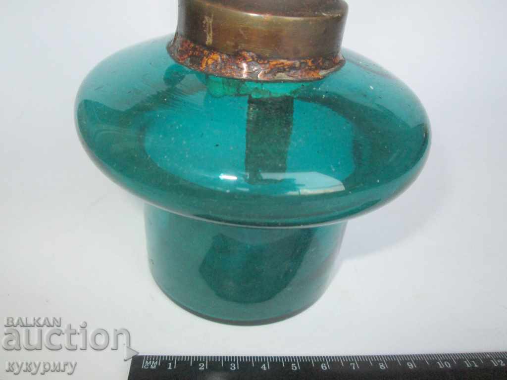Ancient gasoline lamp reservoir colored glass with price 45.00 BGN | € 23.01 Ancient gasoline lamp reservoir colored glass with price 45.00 BGN | € 23.01