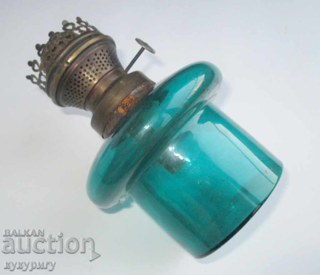 Ancient gasoline lamp reservoir colored glass - 6 Ancient gasoline lamp reservoir colored glass - 6