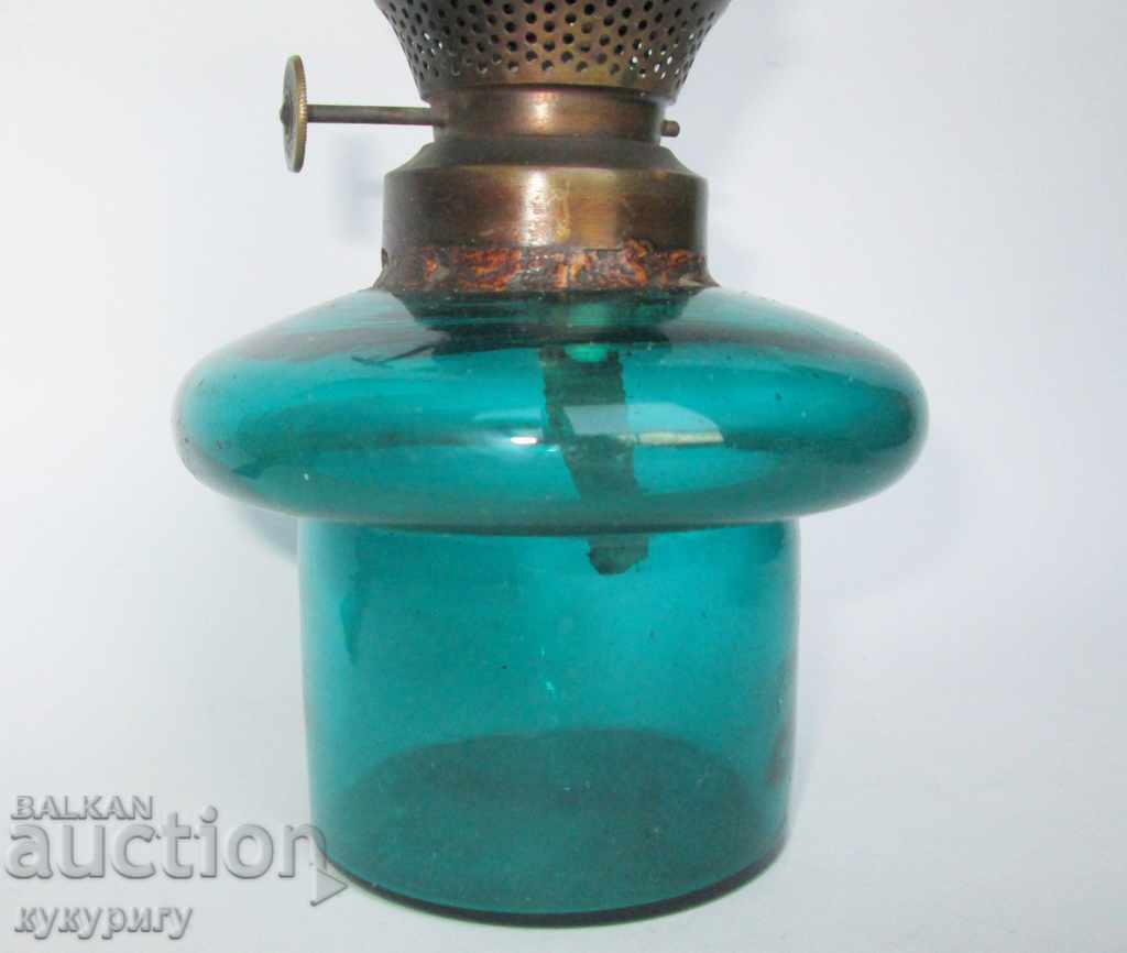 Ancient gasoline lamp reservoir colored glass - 7 Ancient gasoline lamp reservoir colored glass - 7