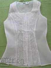 Ladies white blouse without sleeve of Chiffon size M - 6 Ladies white blouse without sleeve of Chiffon size M - 6