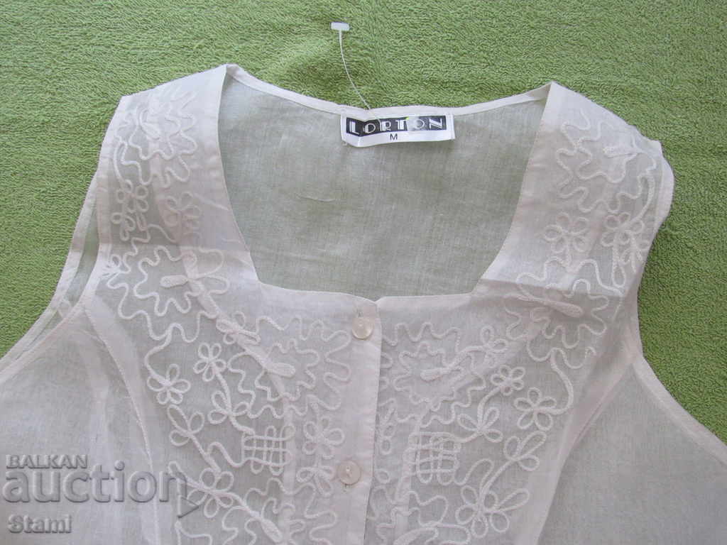 Ladies white blouse without sleeve of Chiffon size M - 7 Ladies white blouse without sleeve of Chiffon size M - 7