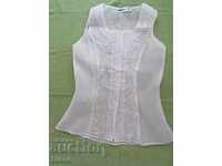 Ladies white blouse without sleeve of Chiffon size M