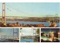 Old card - Istanbul, Bridge over Bosphorus - mix