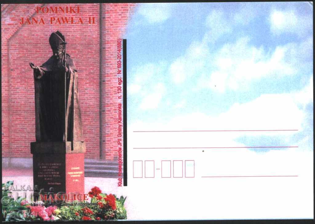 Postcard Monument to Pope John Paul II 2014 Poland