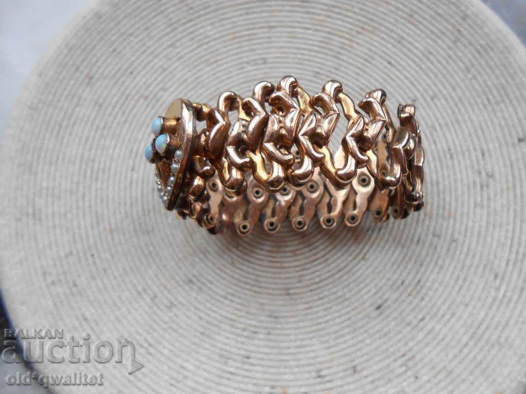 Delivery of Unusual, very old bracelet, Opal, Rubin, Pearl gold Delivery of Unusual, very old bracelet, Opal, Rubin, Pearl gold