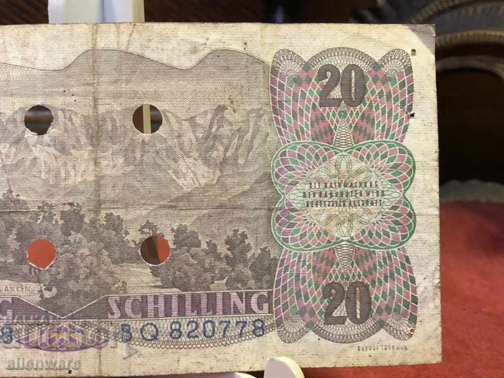 Τραπεζογραμμάτιο 20 schilling 1956-1 - 7 Τραπεζογραμμάτιο 20 schilling 1956-1 - 7