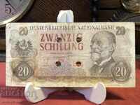 Банкнота 20 schilling 1956г.—1