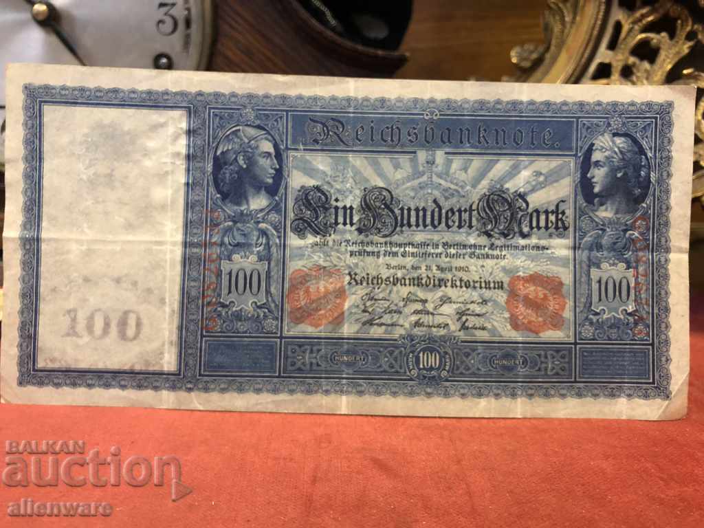 Banknote 100 marks 1910 Germany with price 15.00 BGN | € 7.67 Banknote 100 marks 1910 Germany with price 15.00 BGN | € 7.67