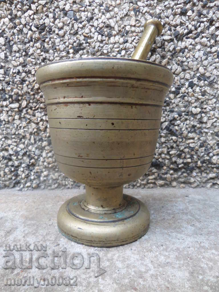 Old bronze mortar with hammer, mortar - 5 Old bronze mortar with hammer, mortar - 5