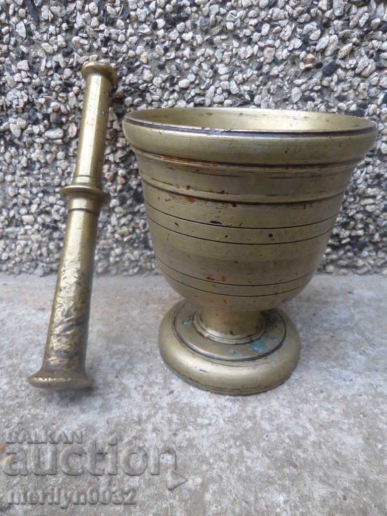 Old bronze mortar with hammer, mortar - 7 Old bronze mortar with hammer, mortar - 7
