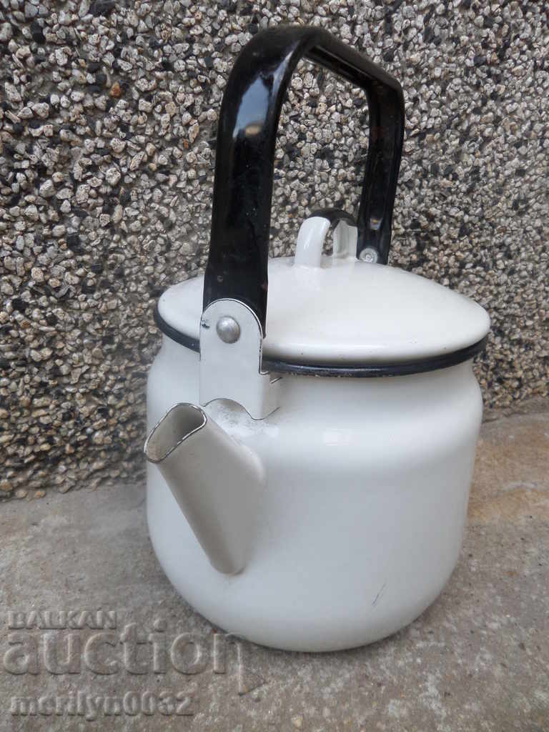 Enameled teapot from the Sotsa, a vessel with enamel, USSR with price 45.00 BGN | € 23.01 Enameled teapot from the Sotsa, a vessel with enamel, USSR with price 45.00 BGN | € 23.01