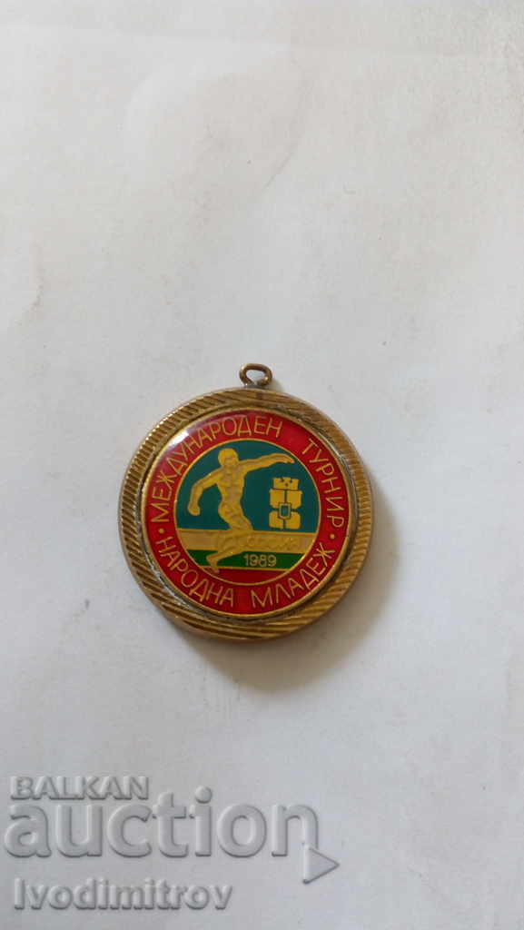 Медал Международен футболен турнир Народна младеж София 1989