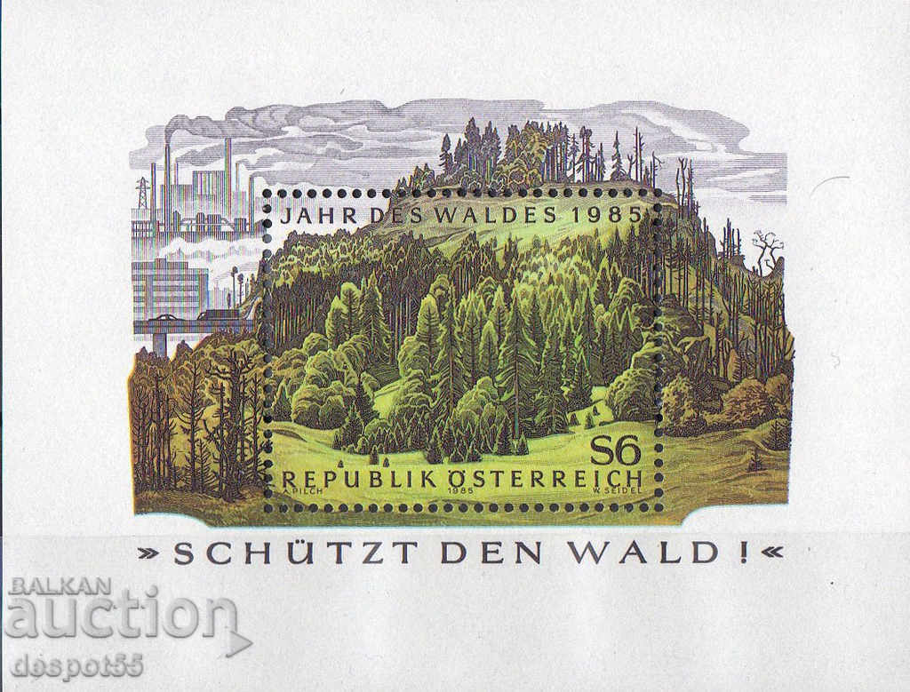 1985. Austria. Year of the forest. Mini block.