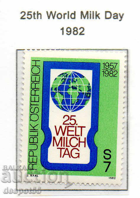 1982. Austria. A 25-a Zi Mondială a Laptelui.