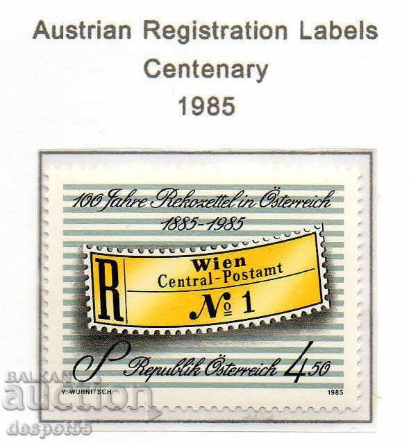 1985. Austria. 100 de ani de etichetare.