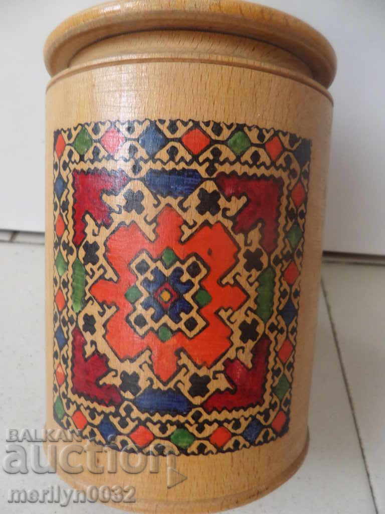 An old spice box, a wooden jar with a lid, a wooden jar - 7