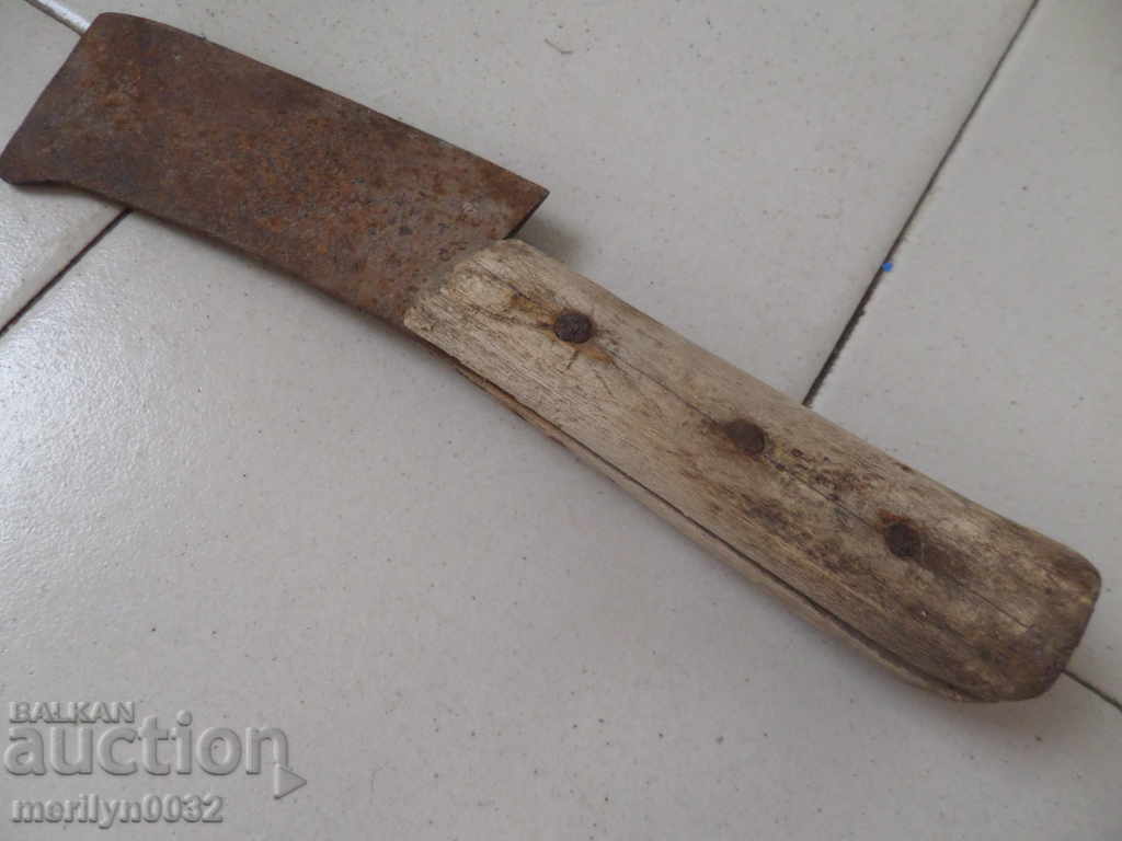 An old hand forged saber, ax, pole, knife - 5 An old hand forged saber, ax, pole, knife - 5