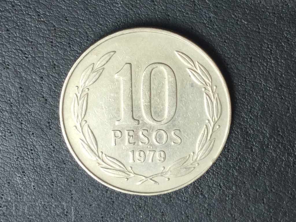 10 песос Чили 1979
