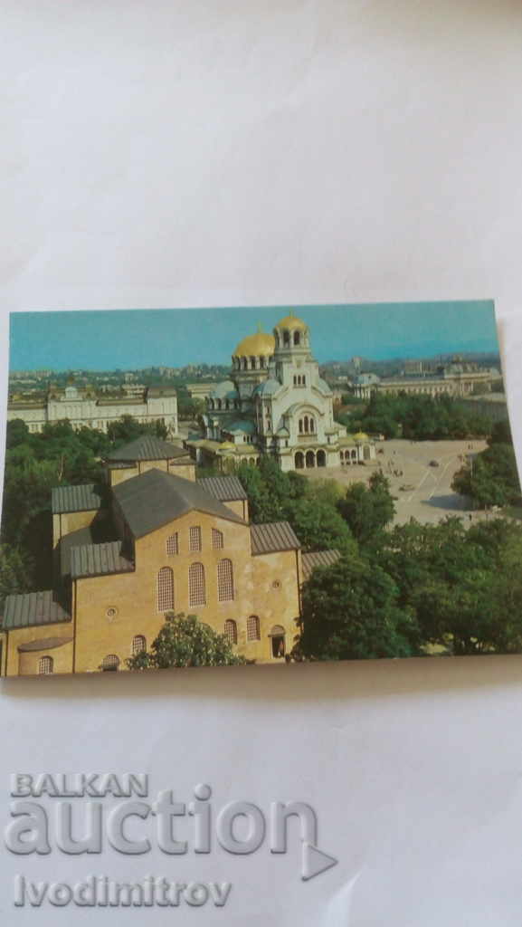 Postcard Sofia Church St. Sofia and Al. Nevsky 1989