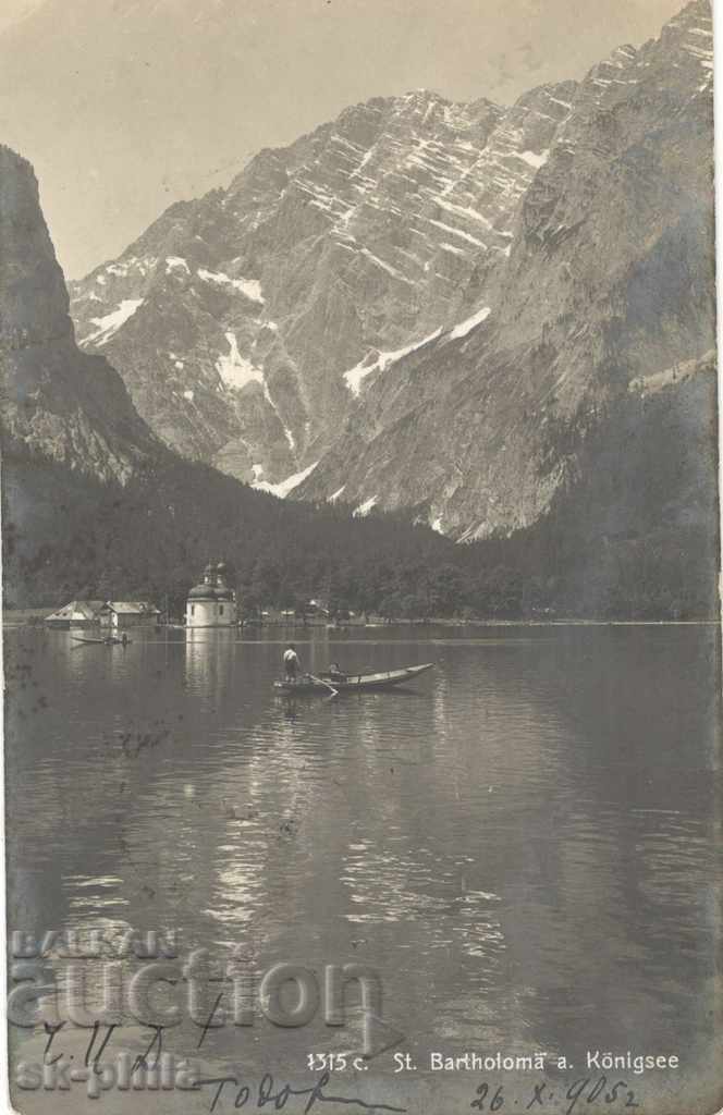 Antique card - Koenigssee, traveled with 5 stamps