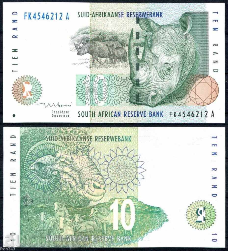 +++ Africa de Sud 10 Rand P 123b 1993-1999 UNC +++