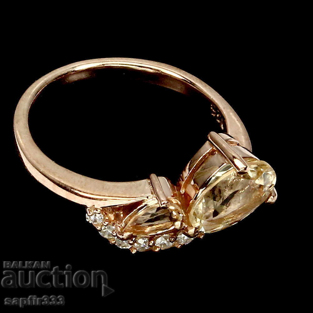 Auction FINE SILVER RING WITH NATURAL MORGANITES AND ZIRCONIA Auction FINE SILVER RING WITH NATURAL MORGANITES AND ZIRCONIA