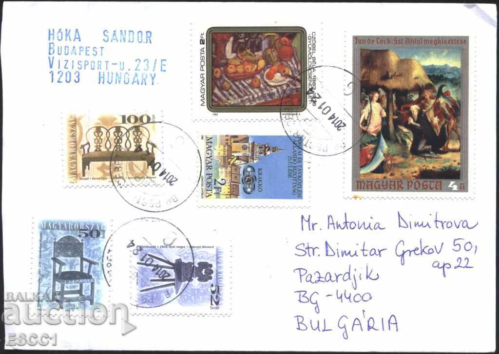 Traveling envelope with marks Art Painting Architecture Hungary