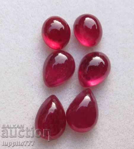 7.30 carat ruby ​​6 pieces of cabin 3 pairs