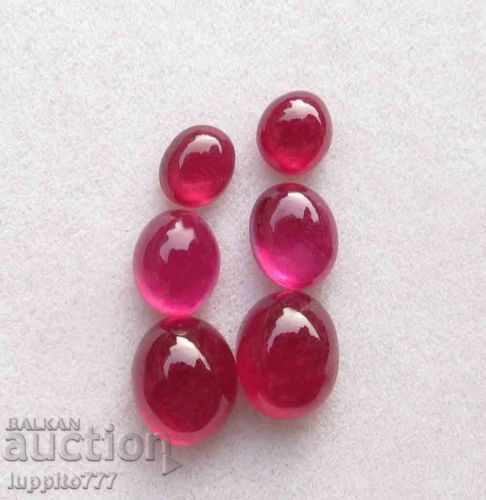 7.40 carat ruby ​​6 pieces of cabin 3 pairs with price 599.99 BGN | € 306.77
