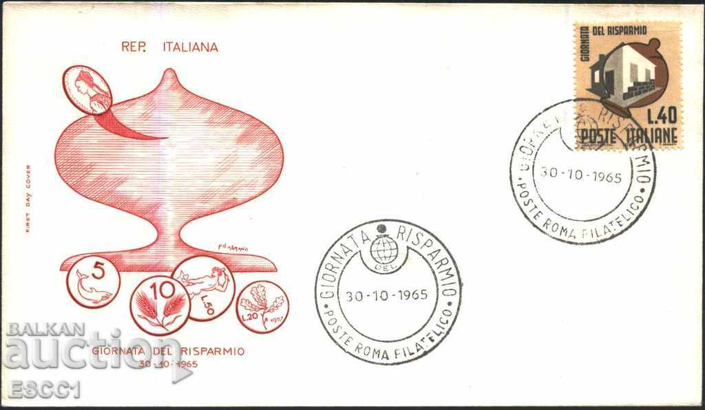 Първодневен плик Ден на спестяванията 1965 от Италия