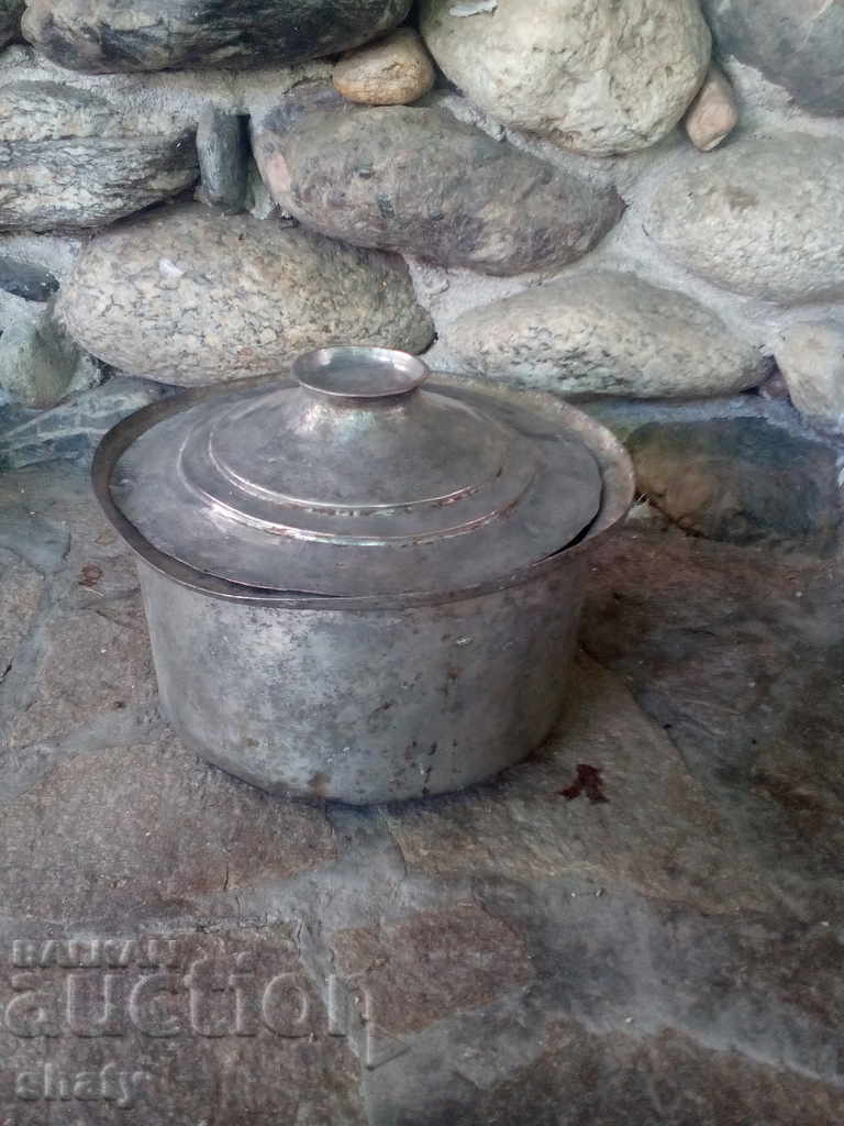 Large copper old pot.