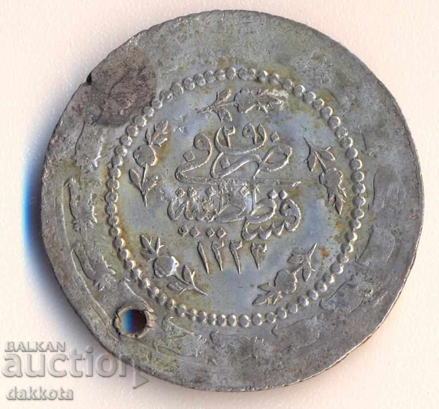 Ottoman Turkey 3 kurus 1223/29 = 1836, silver, 5.91 gr.