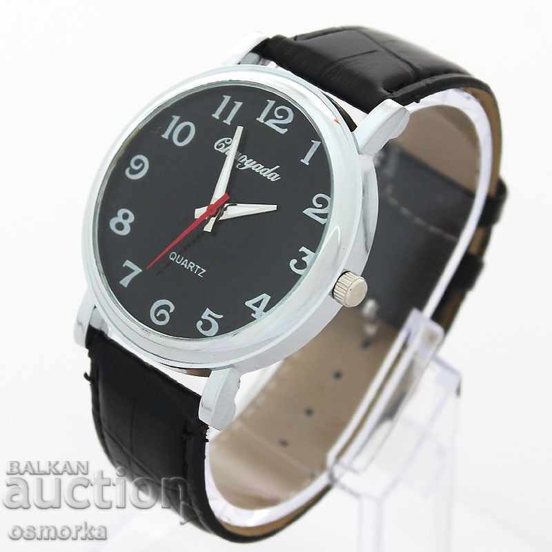 Auction New men's watch with large figures stylish modern black Auction New men's watch with large figures stylish modern black