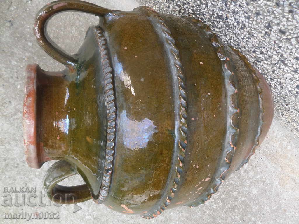 Παλιά πήλινο δοχείο με glench, κατσαρόλα, κεραμική, pitos - 5 Παλιά πήλινο δοχείο με glench, κατσαρόλα, κεραμική, pitos - 5