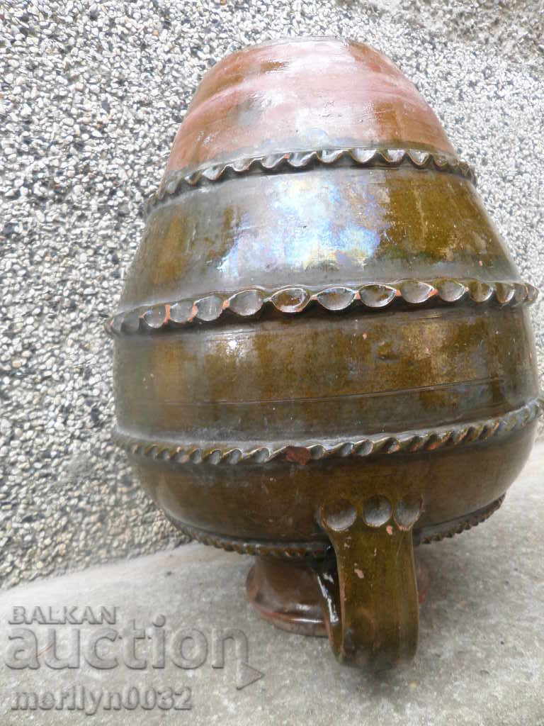 Παλιά πήλινο δοχείο με glench, κατσαρόλα, κεραμική, pitos - 6 Παλιά πήλινο δοχείο με glench, κατσαρόλα, κεραμική, pitos - 6