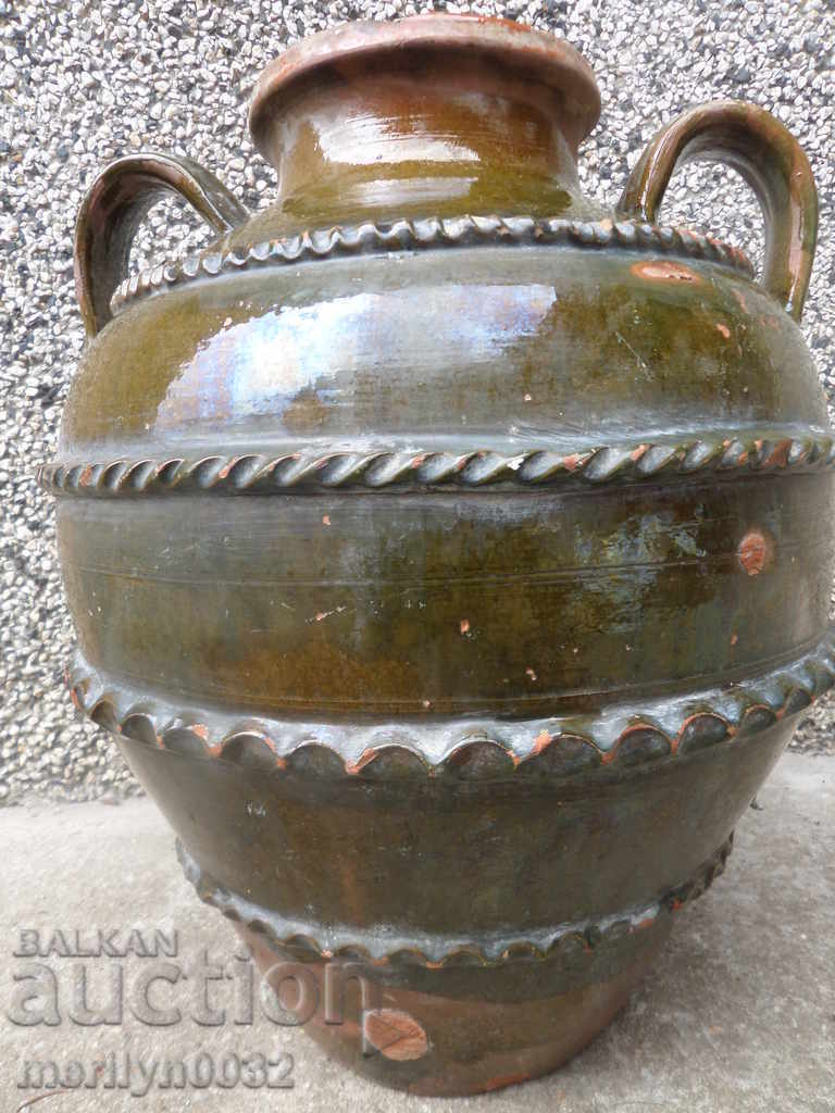 Стара глинена делва с гленч, гърне, керамика, питос