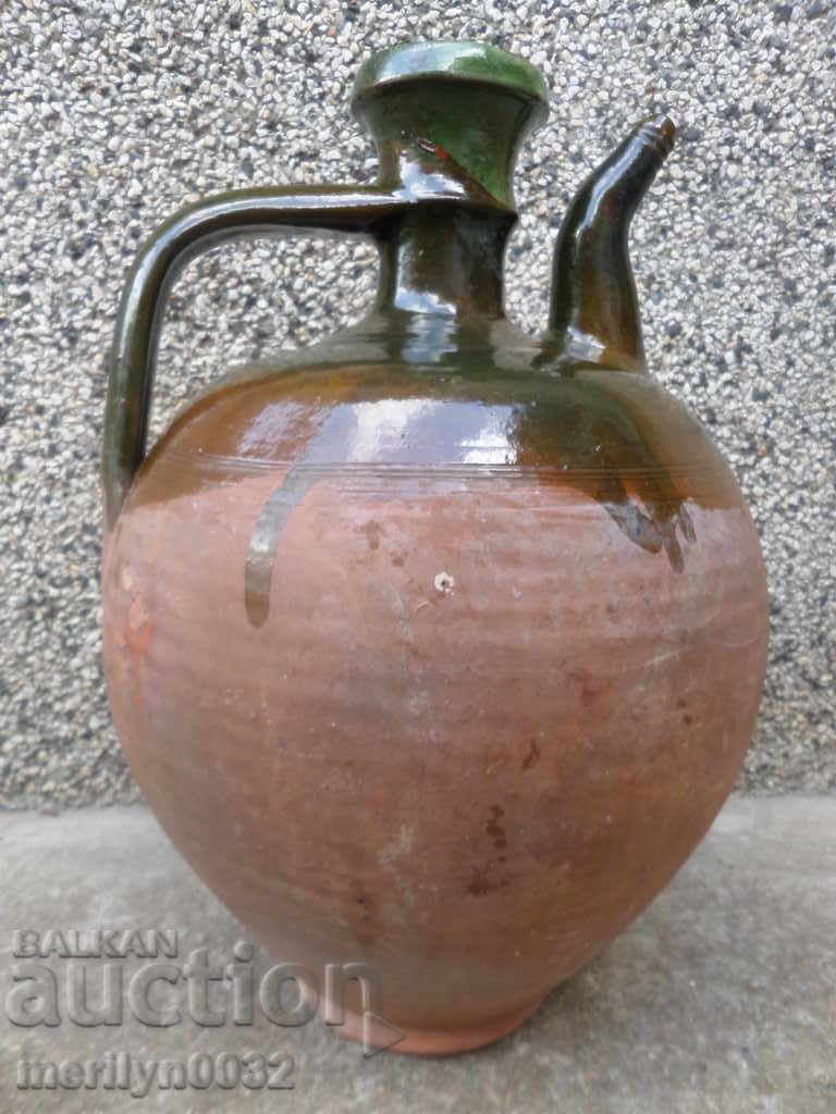 Old clay vinegar bowl, pottery, krondir, pitcher with price 124.00 BGN | € 63.40