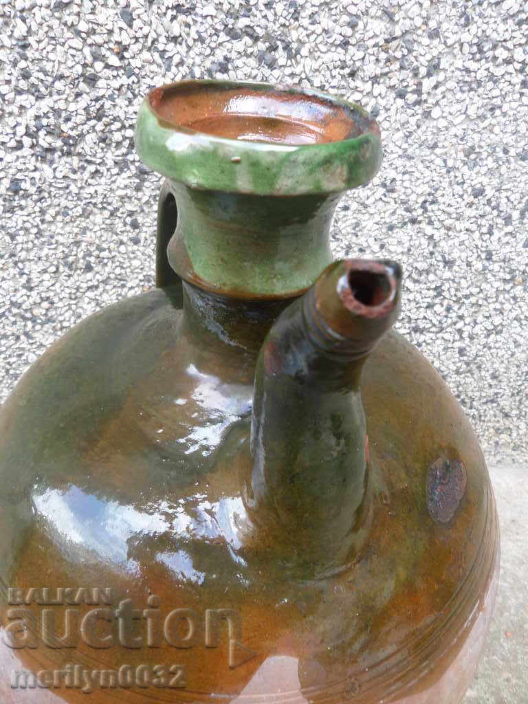 Old clay vinegar bowl, pottery, krondir, pitcher - 5