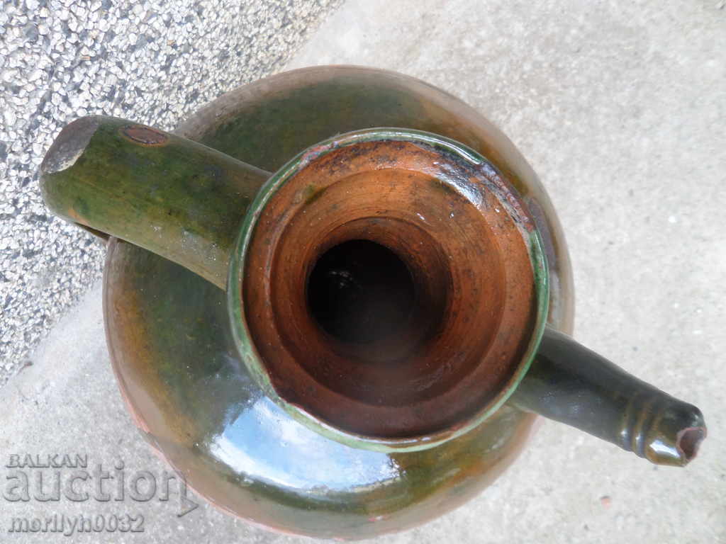 Old clay vinegar bowl, pottery, krondir, pitcher - 6