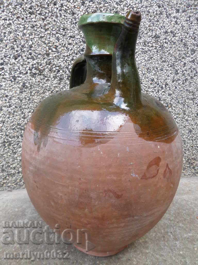 Old clay vinegar bowl, pottery, krondir, pitcher - 7