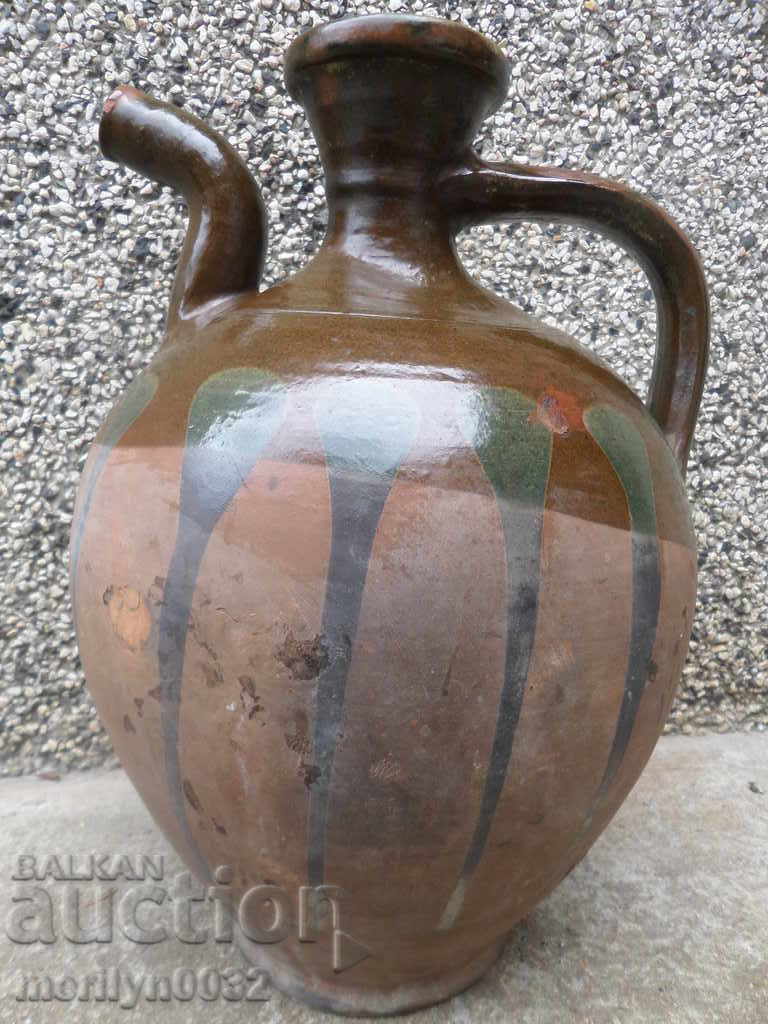 Παλιό πήλινο μπολ με ξύδι, κεραμική, krondir, στάμνα με τιμή 147.00 BGN | € 75.16 Παλιό πήλινο μπολ με ξύδι, κεραμική, krondir, στάμνα με τιμή 147.00 BGN | € 75.16