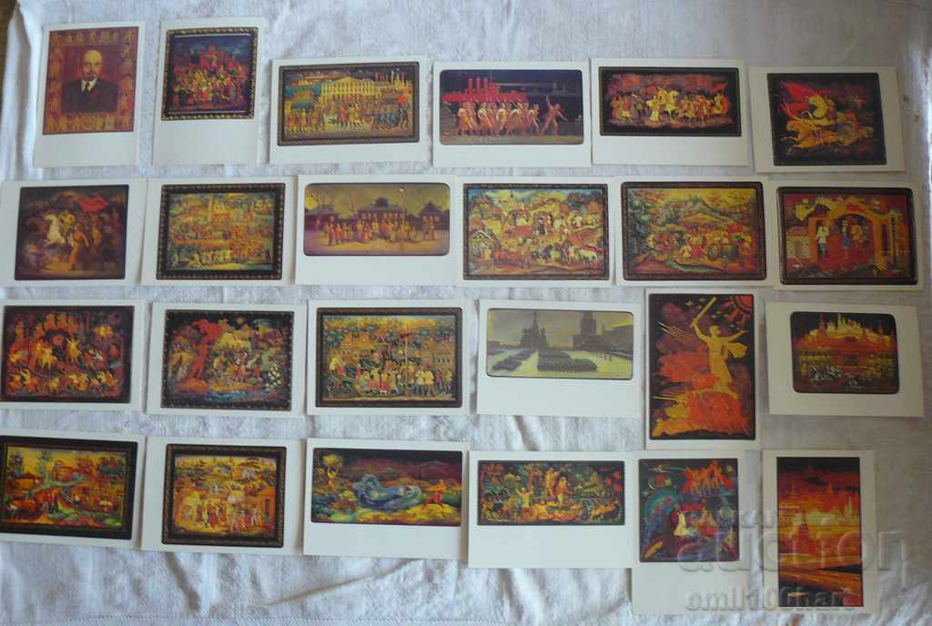 Auction Post cards set 24pcs. Pictures Lacquered miniature Auction Post cards set 24pcs. Pictures Lacquered miniature