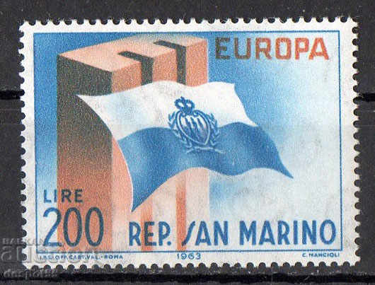 1960. Сан Марино. Европа - Националното знаме на Сан Марино.