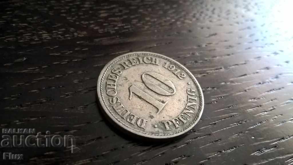 Райх монета - Германия - 10 пфенига | 1912г.; серия D