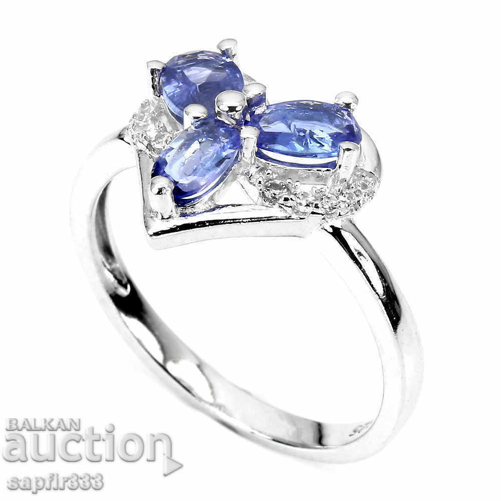 BEAUTIFUL HEART RING WITH NATURAL TANZANITES AND ZIRCONIA with price 443.00 BGN | € 226.50 BEAUTIFUL HEART RING WITH NATURAL TANZANITES AND ZIRCONIA with price 443.00 BGN | € 226.50