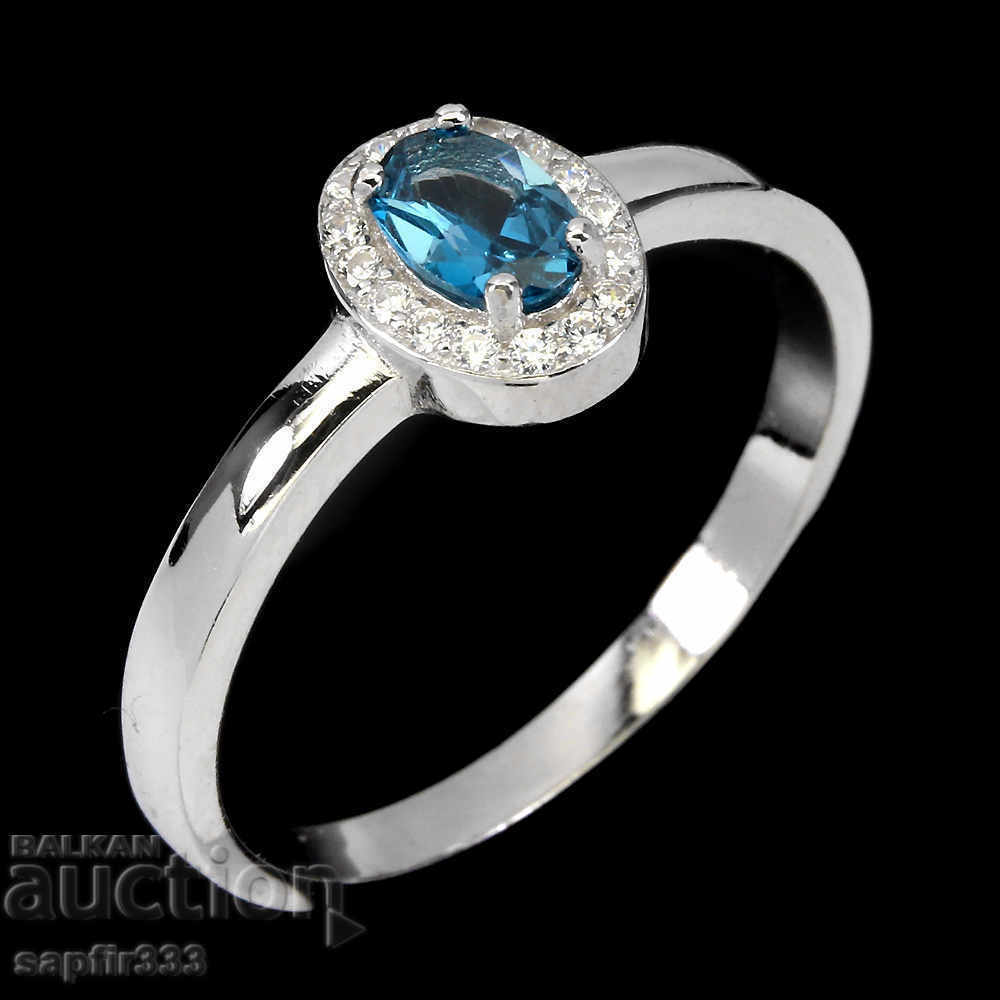 Auction UNIQUE SILVER RING WITH NATURAL TOPAZ AND CYCLONS Auction UNIQUE SILVER RING WITH NATURAL TOPAZ AND CYCLONS