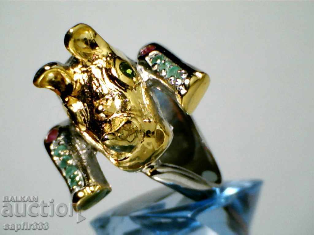 UNIQUE RING "NOSOROG" WITH DIOPIDS, MAGARAS AND RUBINS - 6