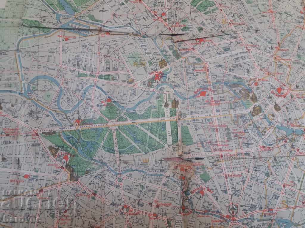 Аукцион Стара немска карта Берлин с бункерите