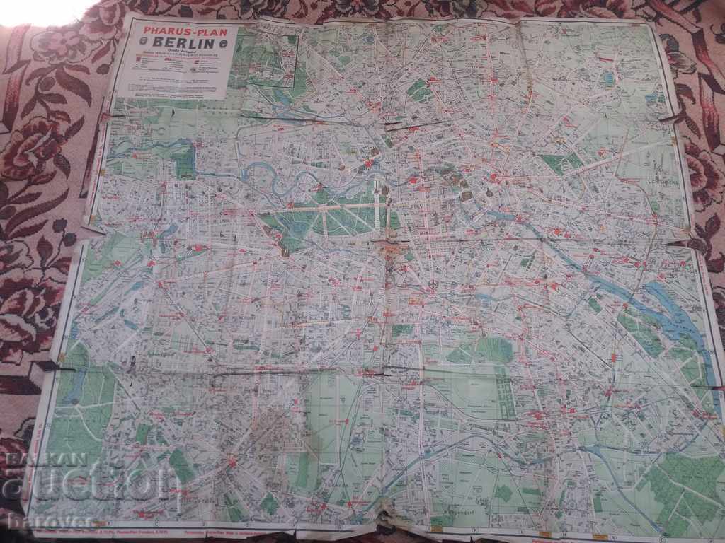Old German map Berlin with bunkers